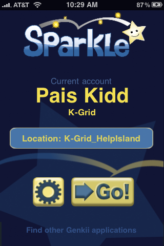 Home screen for Sparkle on iPhone